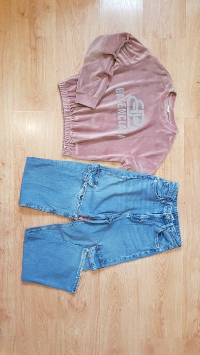 Набор модная теплая кофта кофточка свитшот толстовка джинсы джинси H&M