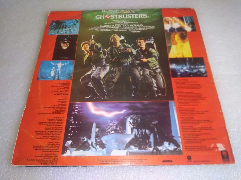 Antigo álbum vinil Ghostbusters original banda sonora do filme 1984