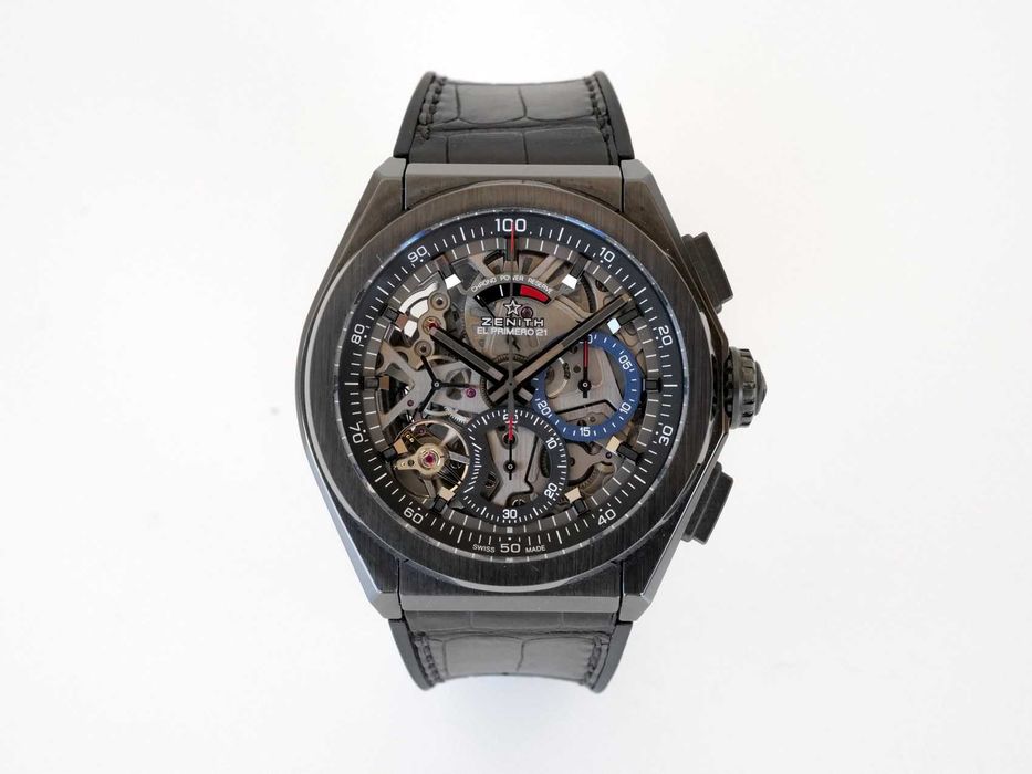 Zenith Defy El Primero 21 Black Ceramic Chronograph Skeleton Dial 44