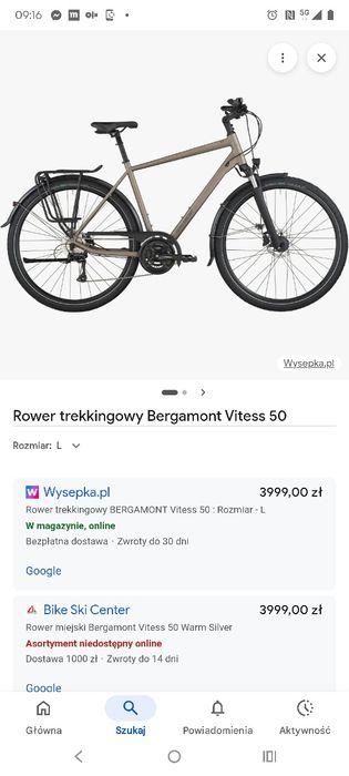 Rower Męski Bergamont miejski, trekingowy