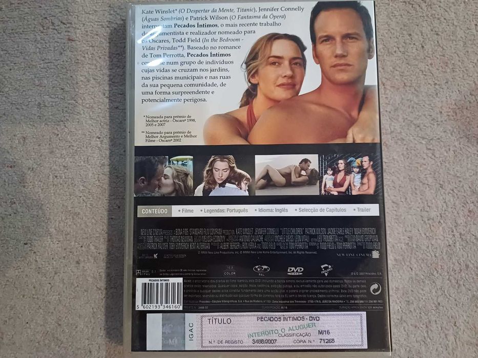 DVD Pecados Íntimos, c Kate Winslet, Jennifer Connelly, Patrick Wilson