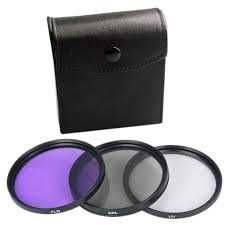 Kit com 3 Filtros UV de 55 mm