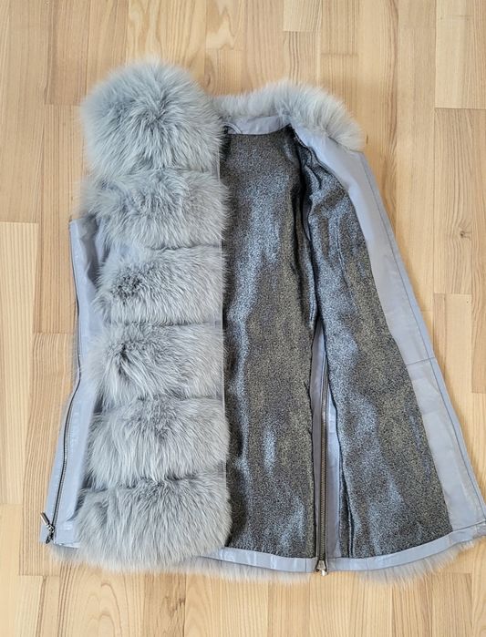 Kamizelka futrzana damską, futro naturalne z lisa polarnego