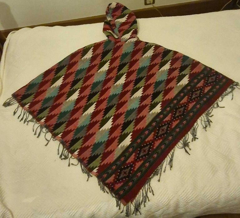 Poncho multicolor de algodão (NOVO)