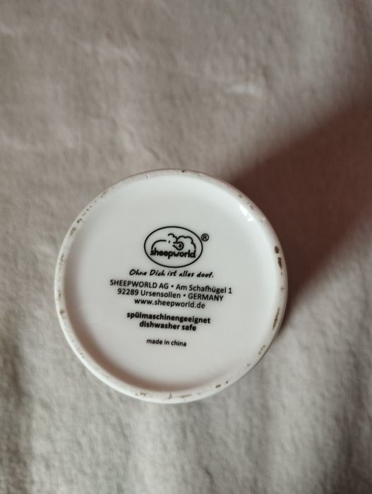 Kubek z przykrywką do kawy herbaty porcelana sheepeworld