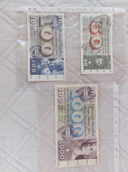 Notas Suiças muito antigas
