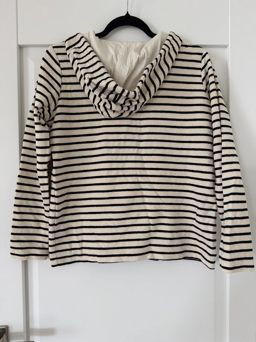 Bawełniana Bluza sweterek z kapturem w paseczki Esprit r.M