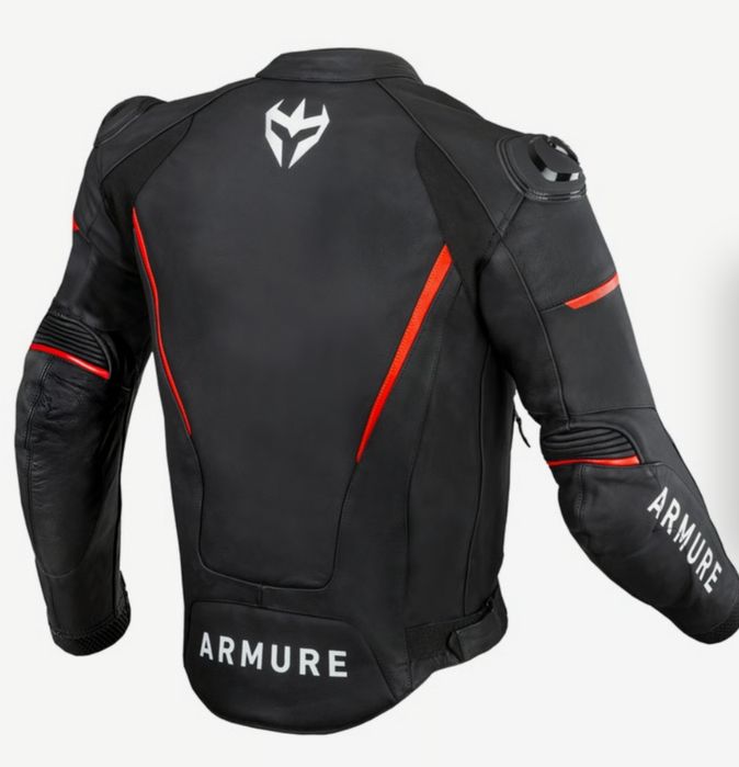 Casaco ARMURE Hamo Leather AAA Black / Red
