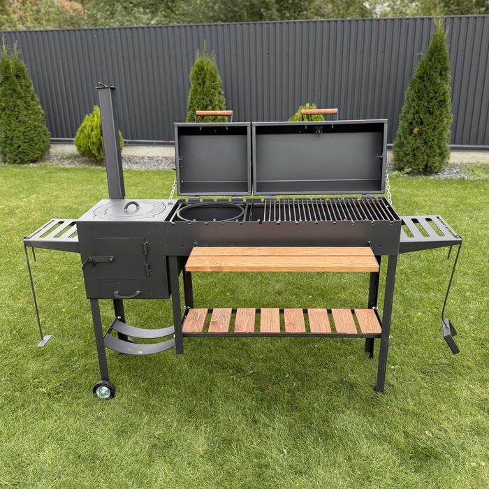 ПІДСИЛЕНИЙ!!! Мангал барбекю GOR-2 (5мм) з пічкою, большой мангал