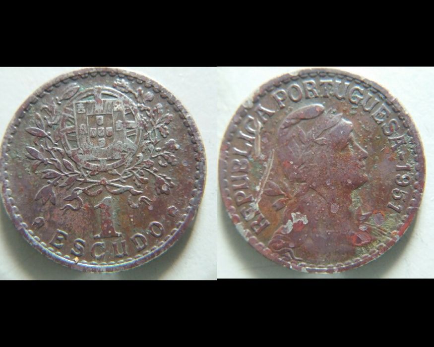 Lote de 7 moedas de 1 escudo Alpaca (Republica Portuguesa)