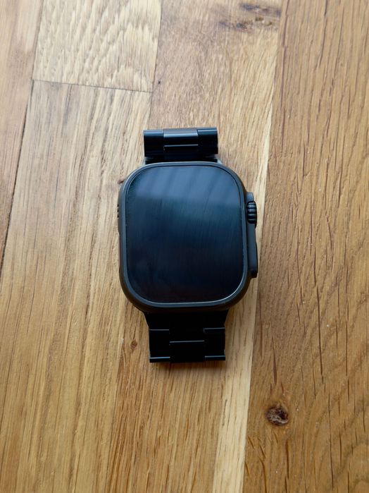 Bracelete de elos em aço preta Apple Watch 44/45/49 mm + capa Ultra