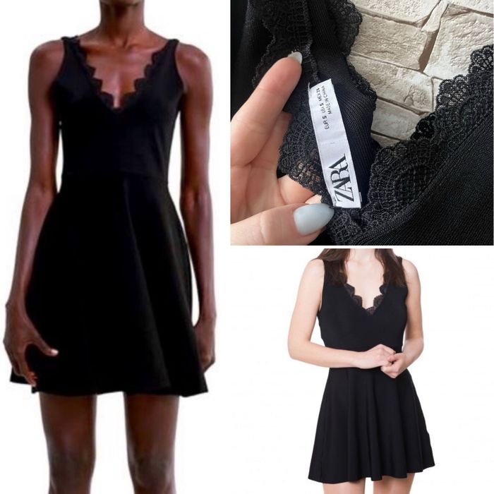 Жіноча коктейльна сукня зара чорна міні сукня нарядна