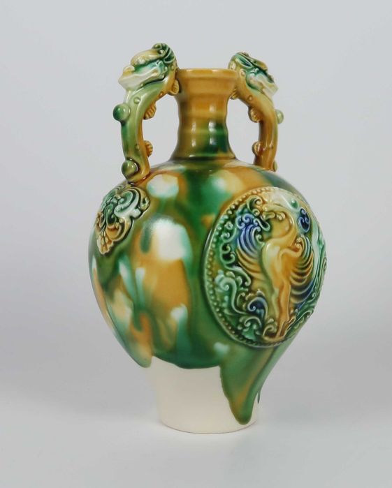 Conjunto cavalo + tri-color dragon vase + suporte tamarindo