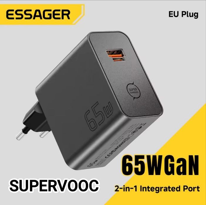 ESSAGER 65W GaN зарядное устройство SUPERVOOC.