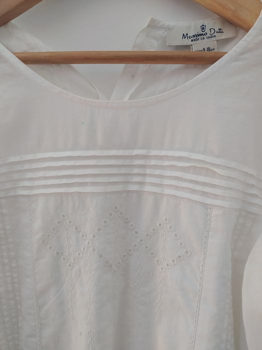 Túnica branca bordada Massimo Dutti 9/10 anos