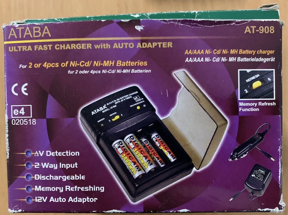 Зарядное устройство ATABA для аккумуляторных батареек