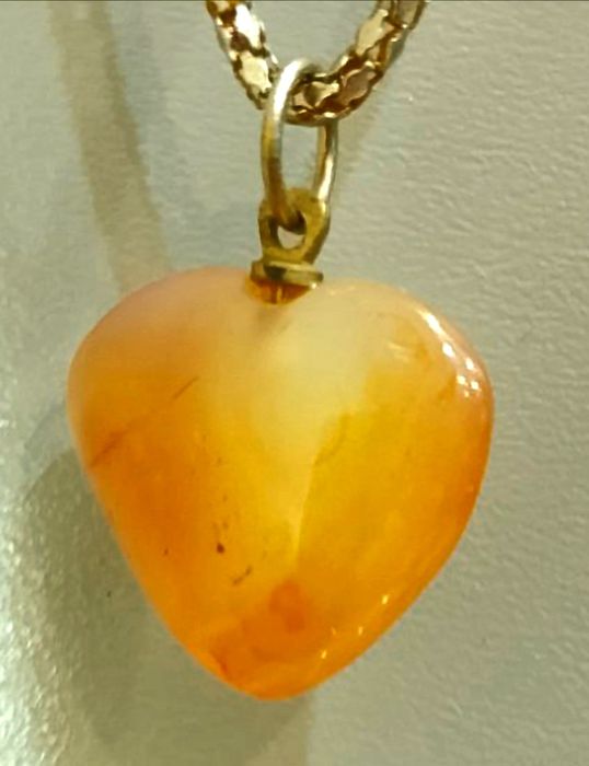 Кулон "Сердолікове серце" з ланцюжком