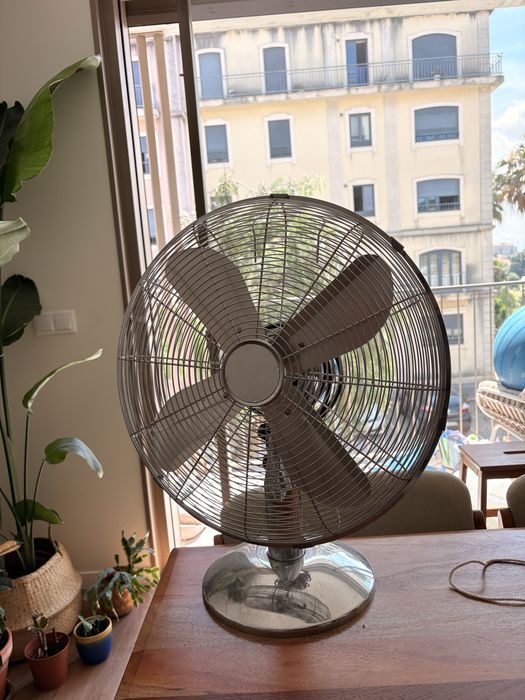 Ventoinha de mesa em aço, estilo antigo, com inclinação regulável, diâmetro 40 cm
