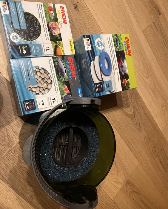 Zestaw akwarium 64l filtr kubełek Eheim ecco pro +media + akcesoria!!