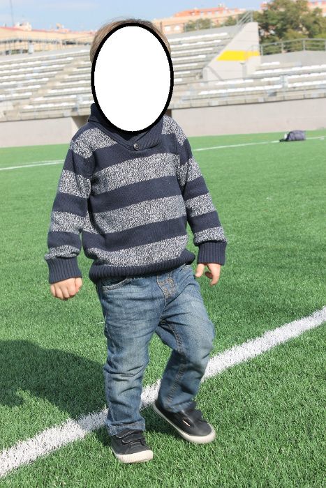 Sweter sweterek 92 C&A cieply granatowy