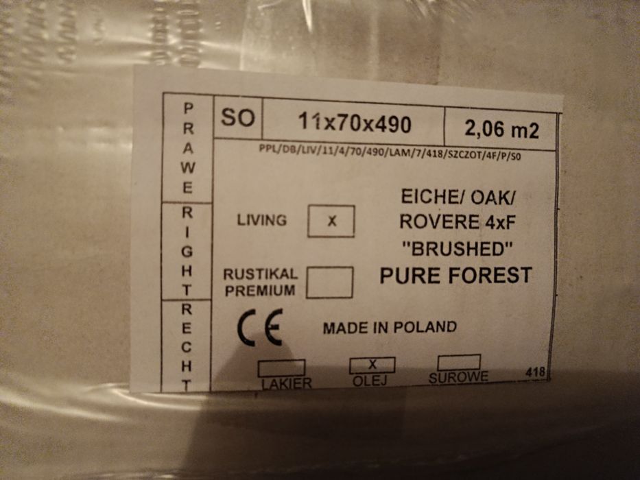 Podłoga dębowa jodełka klasyczna Kaczkan 30m2