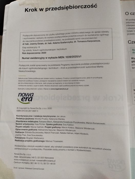 Krok w przedsiębiorczość Nowa era podręcznik