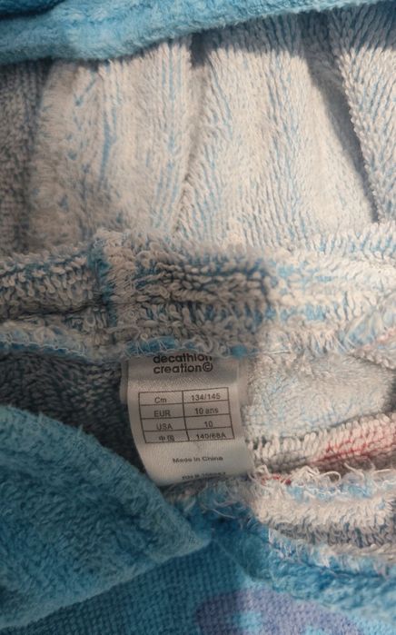 Poncho/toalha Tribord com capuz praia ou piscina criança 10 anos