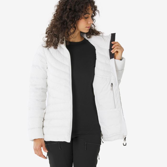 Casaco de penas de Trekking na montanha com capuz MT500 -10°C Mulher