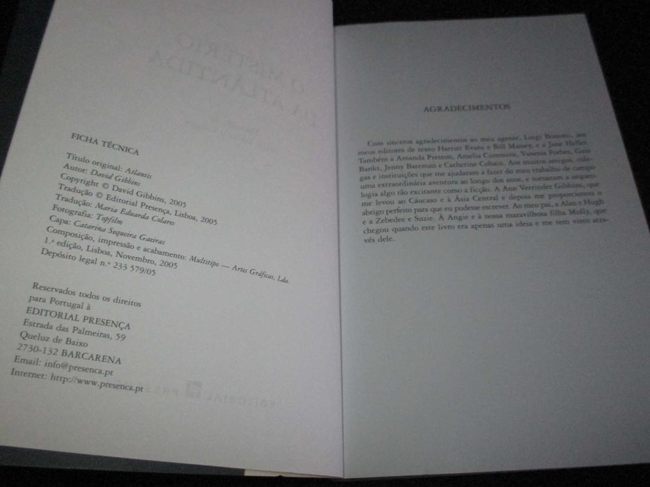 Livro O Mistério da Atlântida David Gibbins