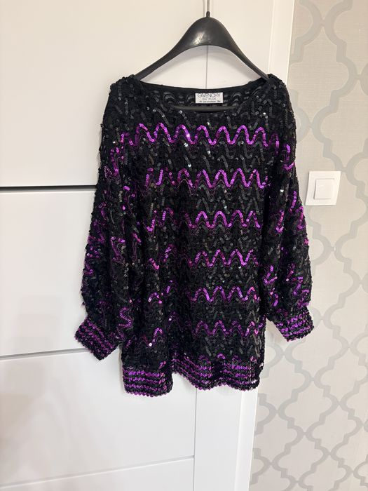 Bluzeczka damska unikat z cekinami Givenchy vintage 46