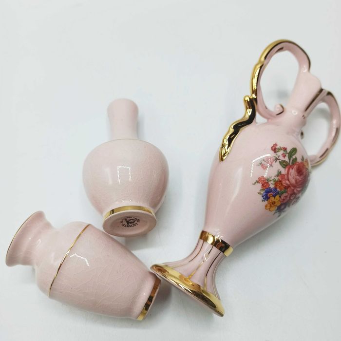 Kolekcjonerska czeska różowa porcelana