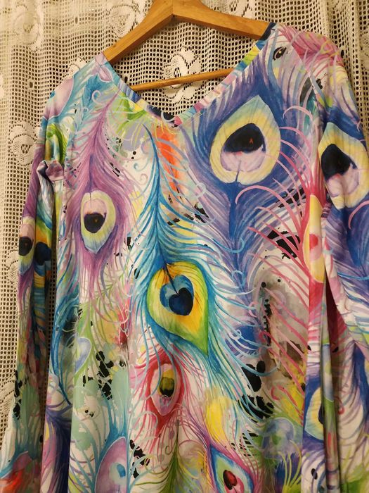 sukienka długa pawie oczka Muukreacje