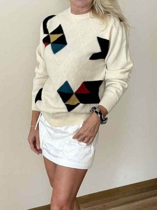 Damski Sweter Kintyre W Romby 100% Wełna Jagnięca