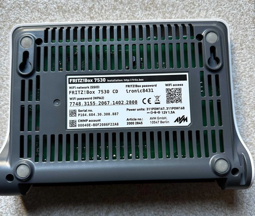 Router Fritz!Box 7530 sem transformador
