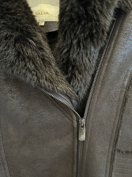 Casaco Salsa em pele castanha, tamanho M (como NOVO)