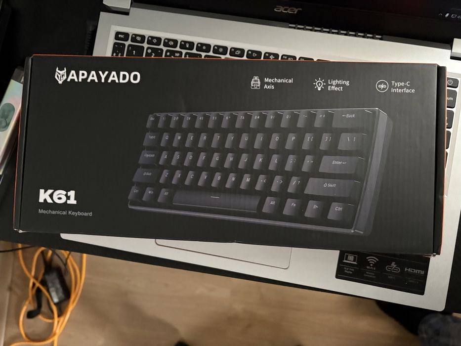 Клавіатура механічна APAYADO K61 RGB підсвітка Type-C біла