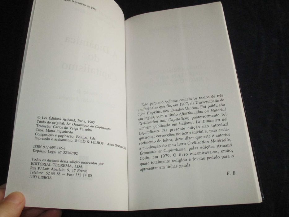 Livro A Dinâmica do Capitalismo Fernand Braudel