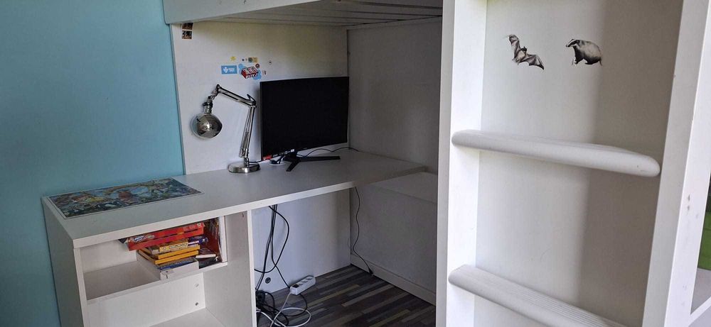 Łóżko piętrowe z biurkiem Ikea, Samstrad Stuva