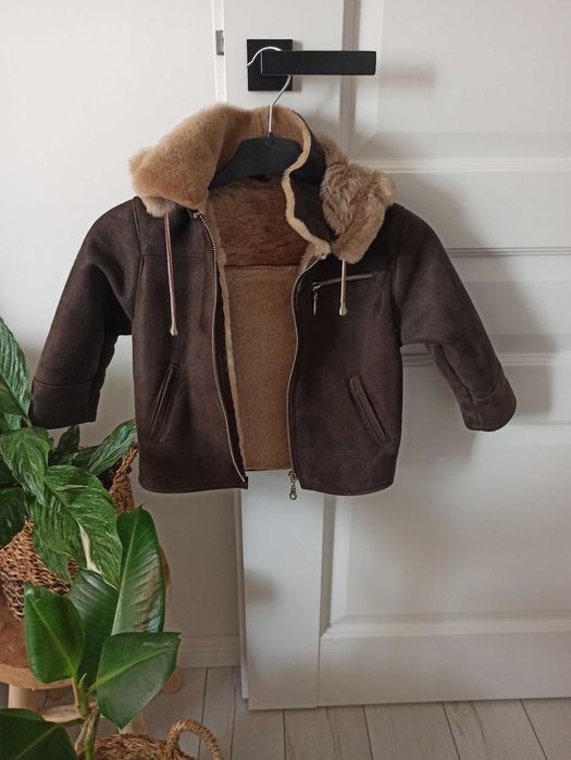 Kurtka płaszczyk kożuszek skórzany rozmiar 92