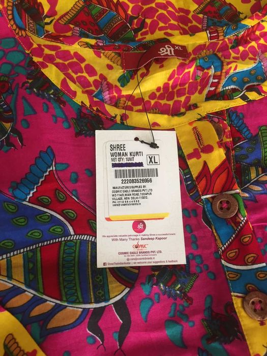 Túnica Kaftan Indiana Multicolor em Algodão Tam. M/L