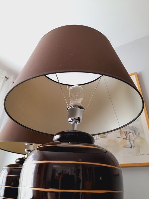 Lampy stołowe 2 szt., wys. 64cm, brązowe