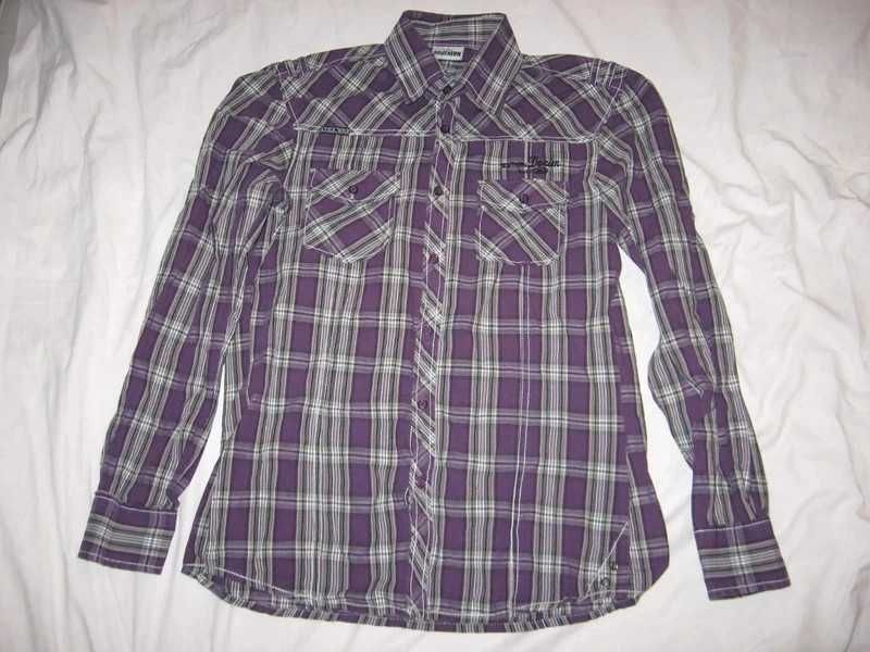 Koszula długi krótki rękaw na lato kratka Modeno S 37 38 Southern