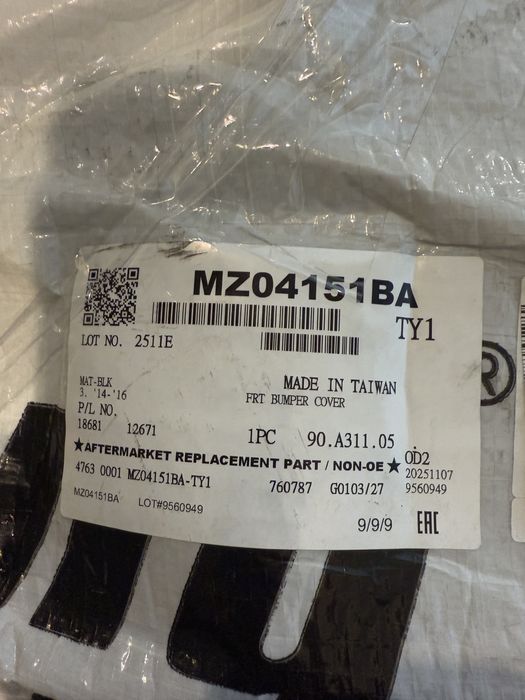 Бампер передній MAZDA 3 2012-2016 034 4628 900