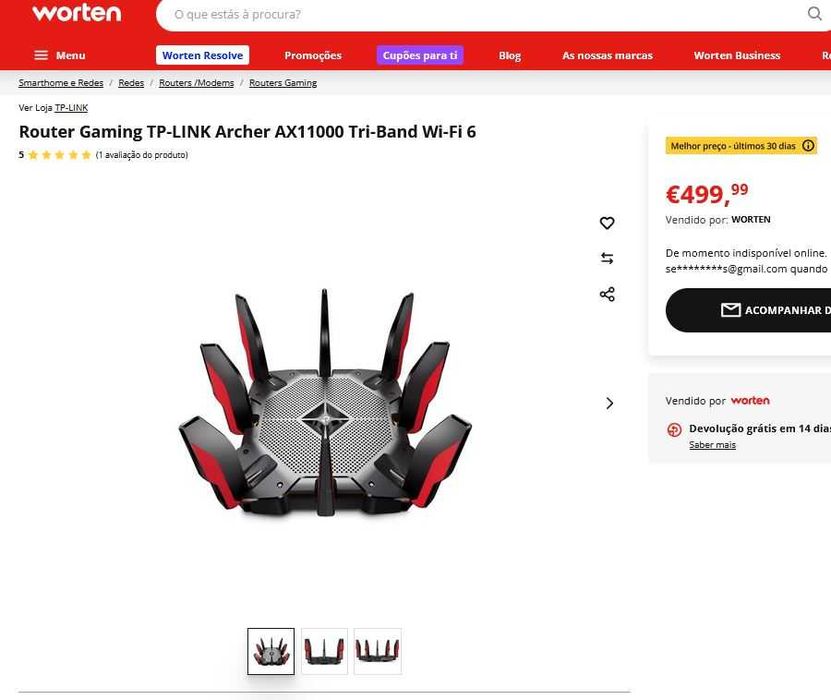 [NOVO] Router Gaming TP-LINK Archer AX11000 Tri-Band Wi-Fi 6