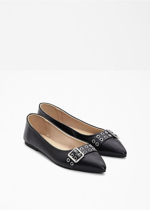 B.P.C baleriny czarne z eko skóry z klamerką r.41