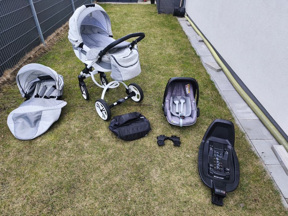 Wózek 2 w 1 Bebetto Holland + nosidełko+baza ISOFIX