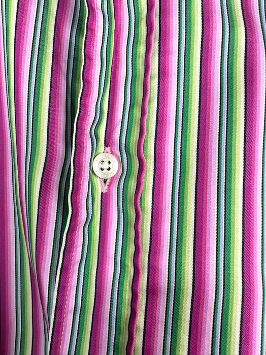 Koszula męska ETRO MILANO Italy Paski kolorowa r. 41 (L)