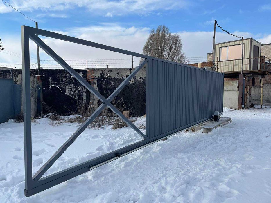 Каркас відкатних воріт з хвірткою яка поряд TA/10, Доставка додому