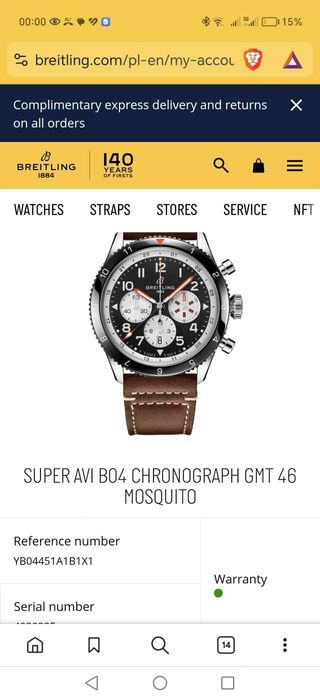 Zegarek Breitling Avi B04 Chronograph Gmt 46 Super Mosquito full set