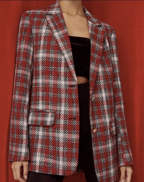 Женский костюм Stradivarius твид двойка блезер + юбка